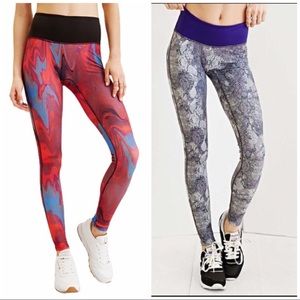 Urban Outfitters Prismsport Small Snakeskin And Marble Print Athletic Leggings